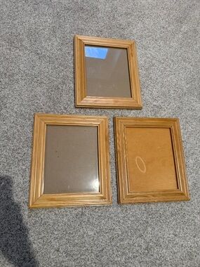 Set of 3 Natural Oak Wood Gallery Frames 8 x 10” Photos